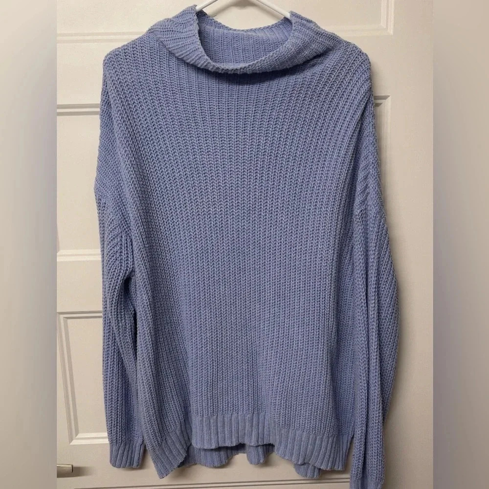 American Eagle Outfitters Blue Mock Neck Sweater